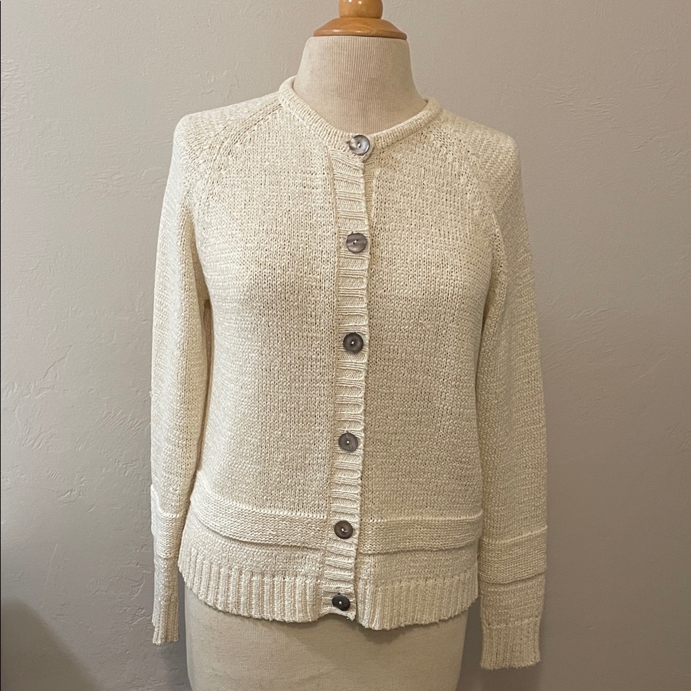 Cream Button-Up Women's Sweater Size small.